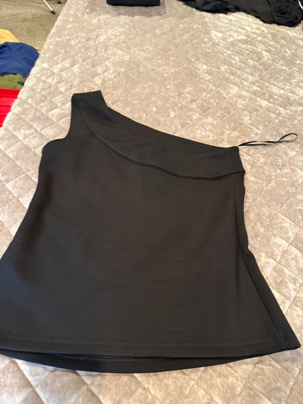 Banana Republic Black One-Shoulder scuba Tank Top